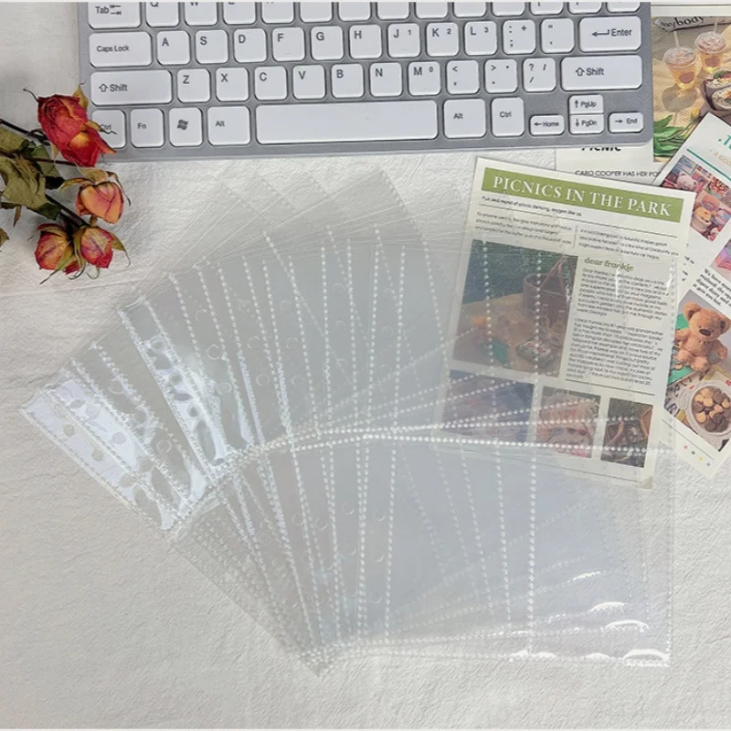 10pcs Standard Clear Plastic Photo Album Transparent A5 Binder Refill Sleeves