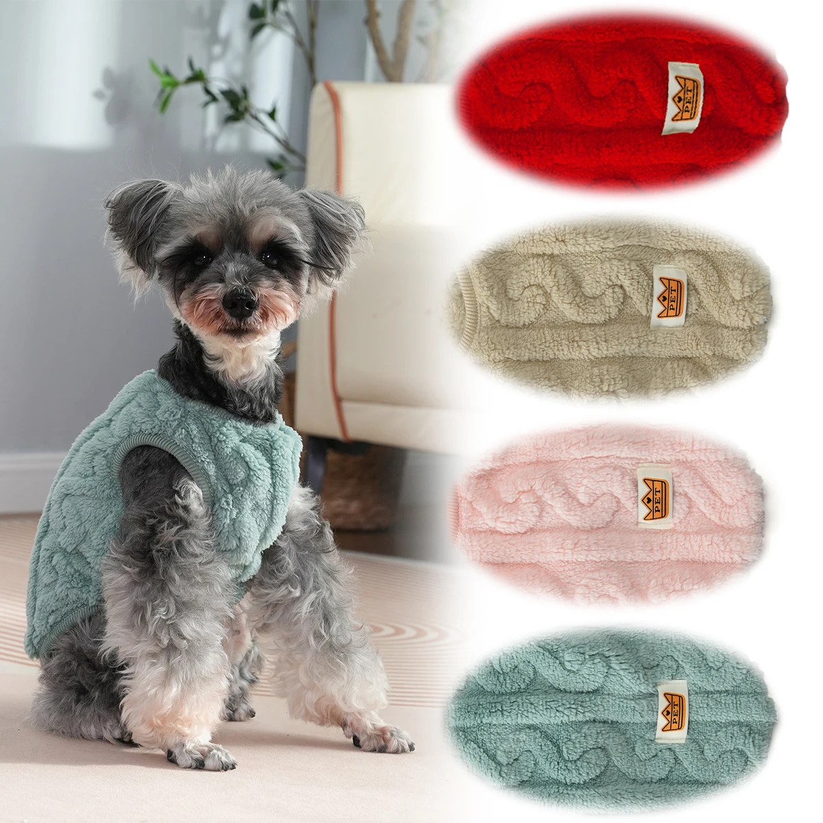 Ropa de lana suave para perros pequeños, suéter para gatos, chaleco cálido para cachorros, ropa para otoño e invierno, disfraz para mascotas Bulldog Francés Yorkshire