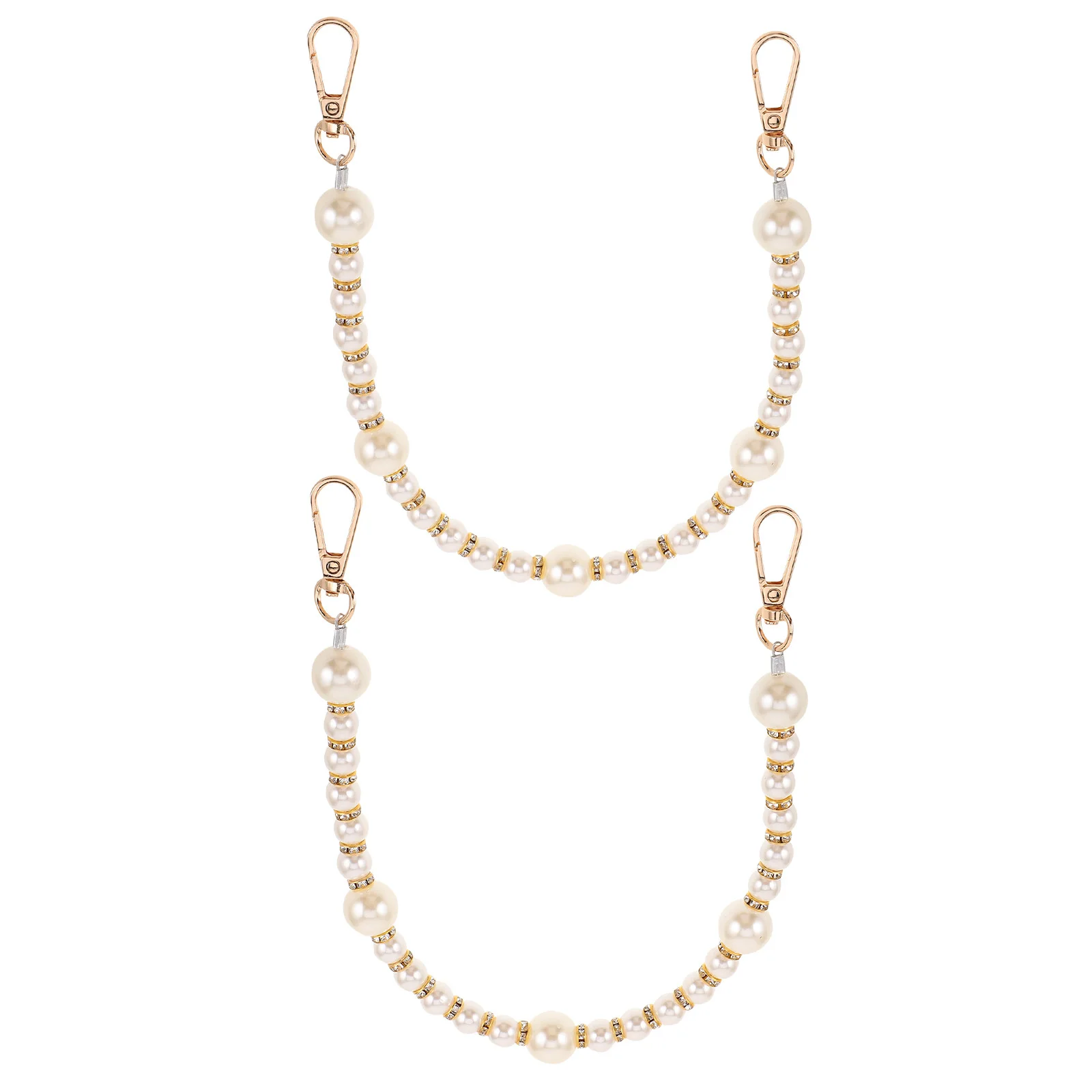 2 pièces de chaîne de sac en imitation perle, sangle de sac à main en métal, rallonge pour femmes, accessoire de sac à main tendance pour un usage quotidien ou formel