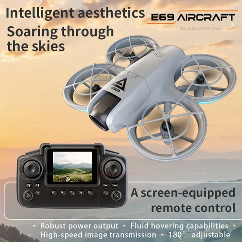Imagen 2 del producto Mini Dron teledirigido E69 con cámara profesional Dual 8K HD 5G FPV RC avión para evitar obstáculos helicóptero juguete para adultos