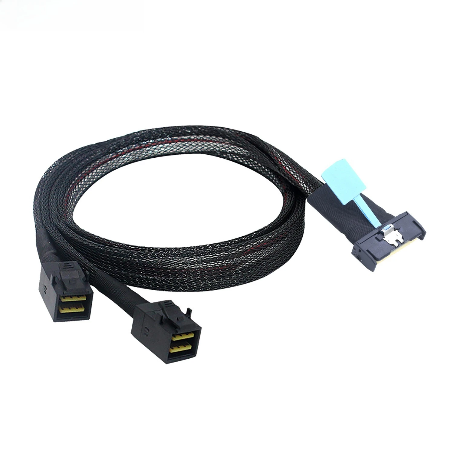PCI-E Gen5 MCIO 8X a 2 * MINI SAS HD SFF-8643 Servidor Cable adaptador de alta velocidad Longitud opcional 0,5 M 1 M