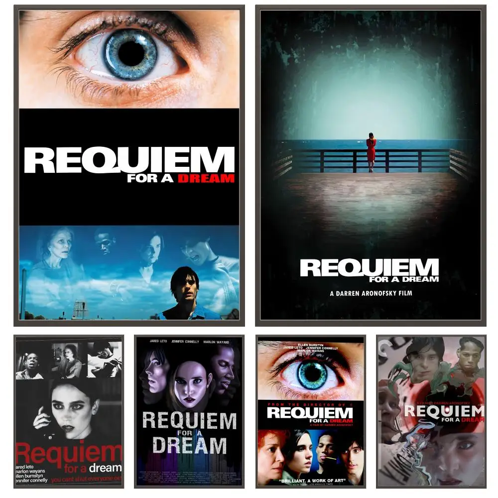 Movies Requiem For A Dream Poster Versatile HD Waterproof Wall Art Self-Adhesive Decor For Any Space Ideal Gift