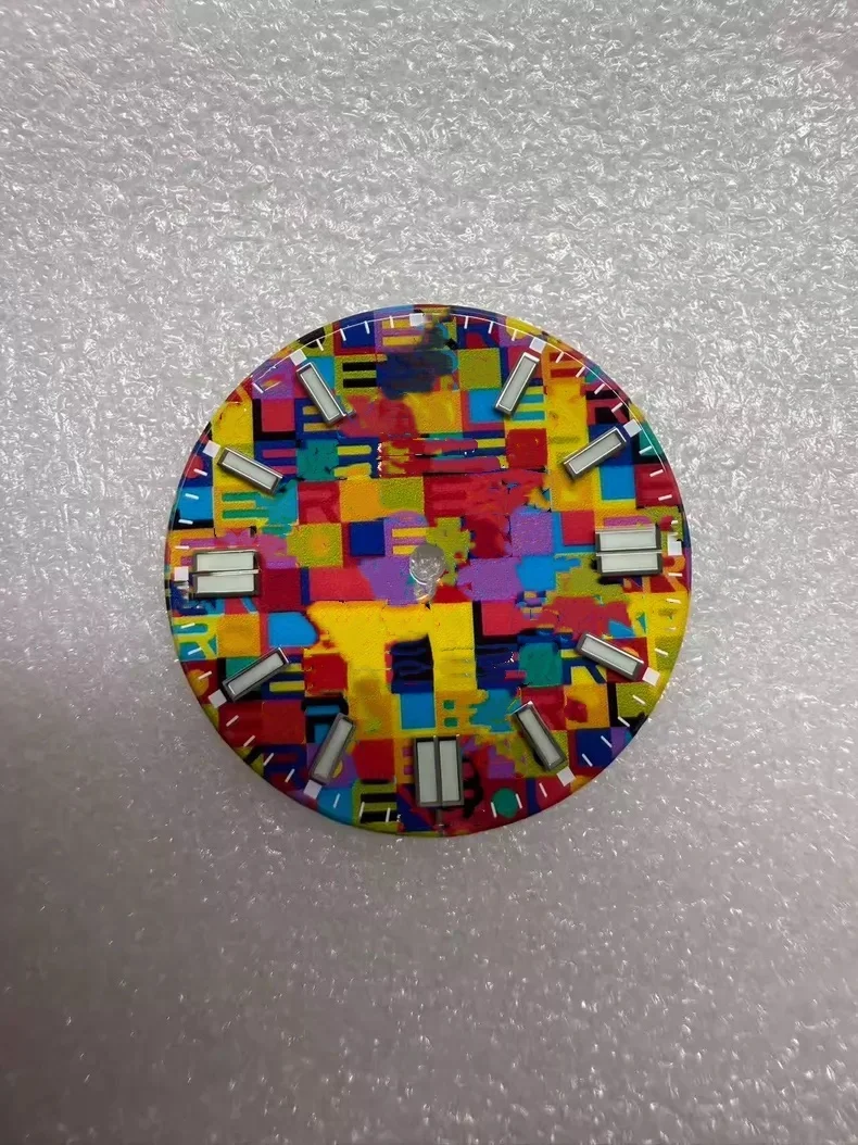 Modified watch dial for RX OP Colorful puzzle style series 126000 124300 134300 compatible with 3230 movement