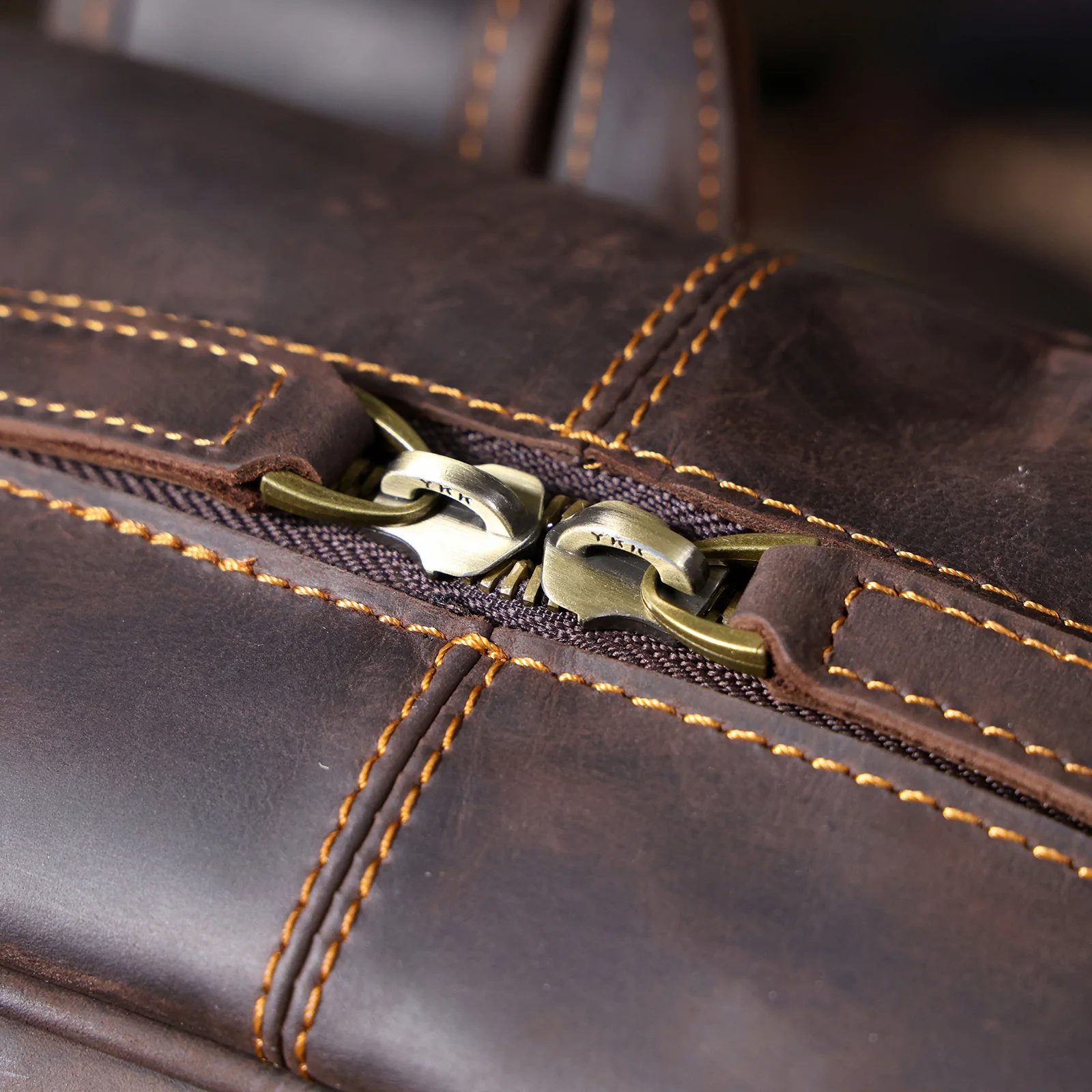 S.WORKER Vintage Echtleder Herrenrucksack Laptop-Tasche Casual Crazy-Horse Leder Schultasche Outdoor Weekender-Tasche – Detail 9