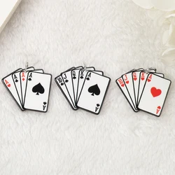 6 Pcs Poker Charms Acrylic  Jewlery Findings For Necklace Diy Making