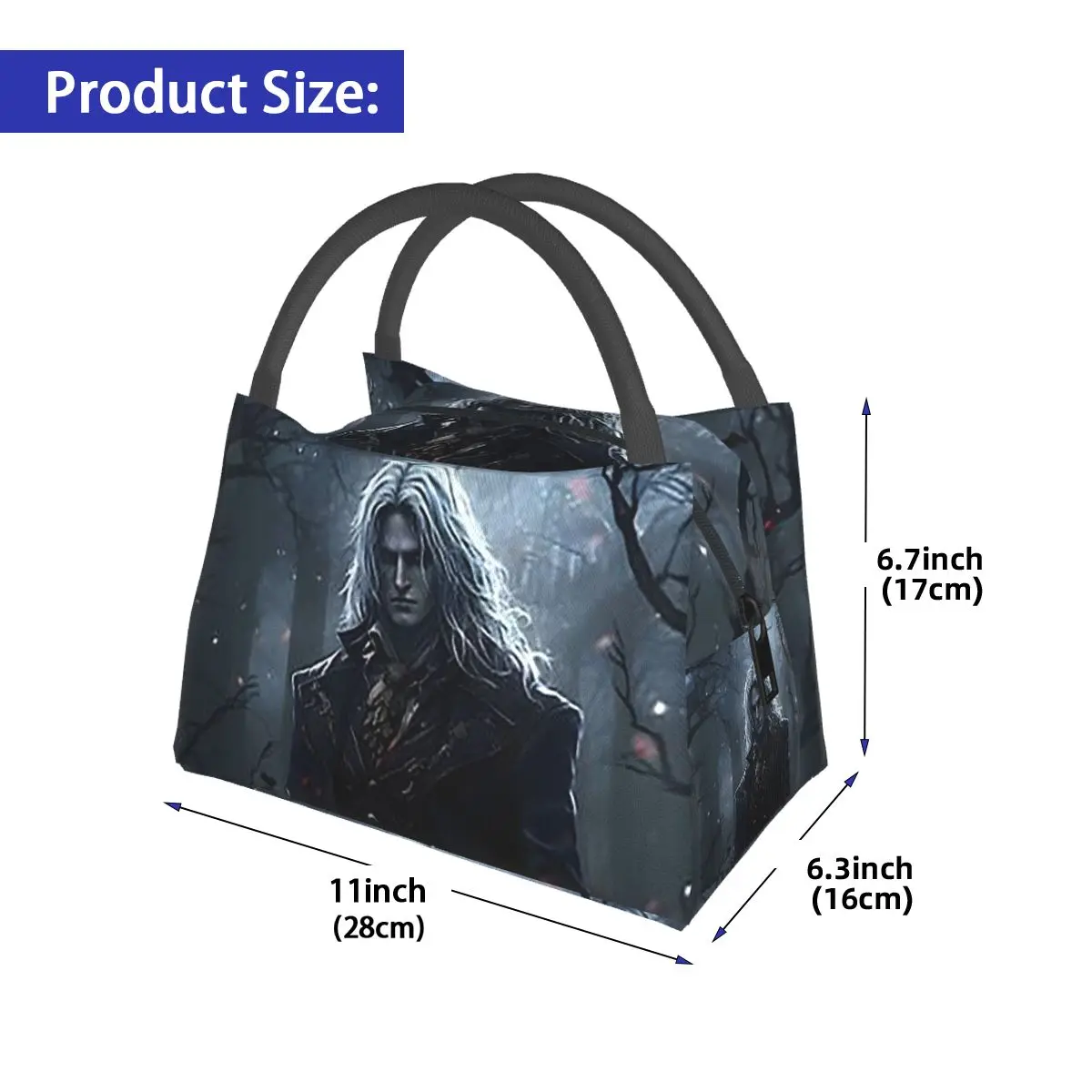 Alucard Vampire Game Insulated Lunch Bag for School Bento Storage Food Boxes Portable Container Cooler Thermal Lunch Box Tote