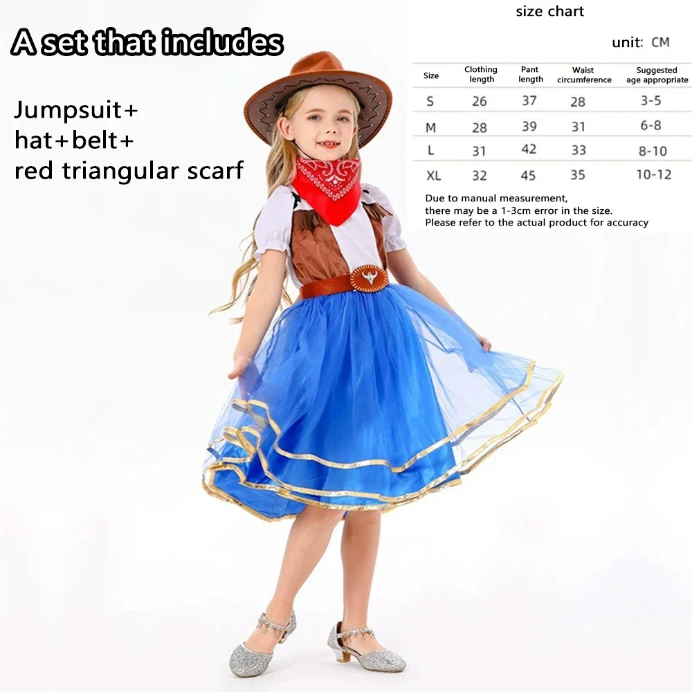 Halloween Cowboy Cosplay Kostüm Rosa Tutu Kleid Hut Kinder Mädchen Rollenspiel Röcke Geburtstag Outfits Karneval Party Fantasia Anzug