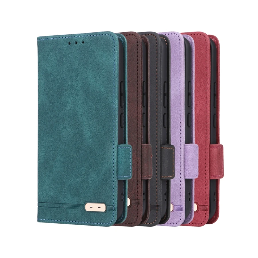 Flip Leather Case for Mobile Phone, Suitable for Samsung A54 5g Phone Case, Magnetic Buckle Flip Cover with Multiple Card Slots, Hardware Retro Business Leather Case