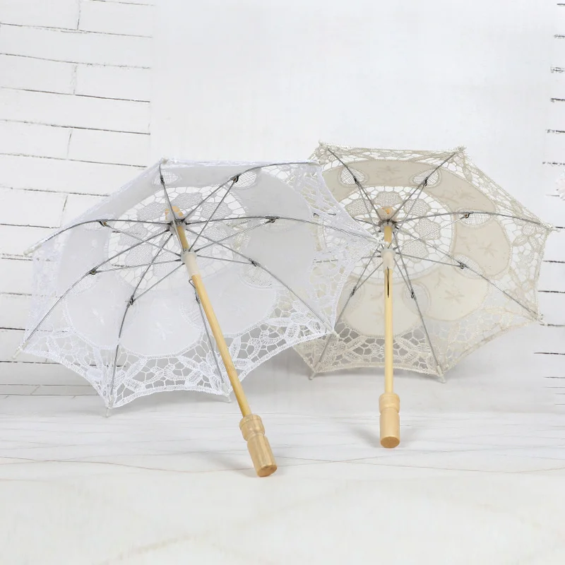 38/60/73CM Cotton Lace Beach Umbrella Wedding Photography Props Umbrella Western Craft Umbrella Sun Umbrella Parasol