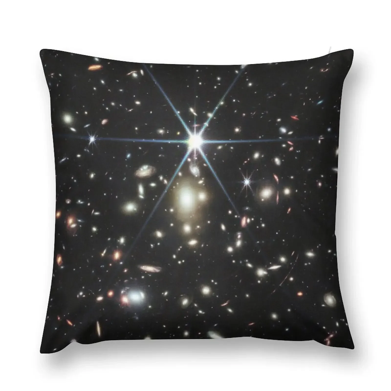 Sunrise Arc, Galaxy cluster with gravitational lensing (James Webb/JWST) — space poster Throw Pillow