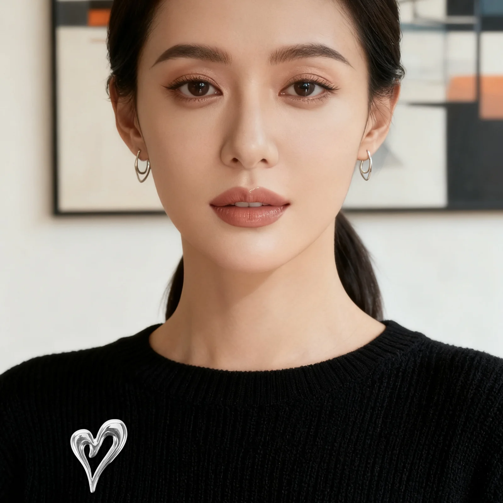 

Heart Shaped Pin Metal Lapel Brooch For Women Men Fashion Jewelry For Suit Dress Scarf Hijab - Valentine Birthday