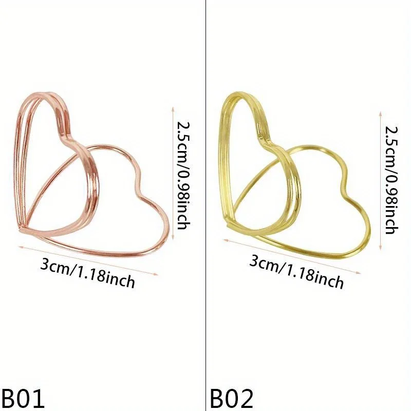 Double Heart Shape Metal Memo Holder, Table Placecard, Photo Clip, Card Stand, Banquete de casamento, Coração Message Holder, 20Pcs