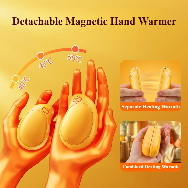 

Магнитные грелки для рук Eary в стиле манго, 2000 мАч * 2, перезаряжаемые USB портативные обогреватели для рук, праздничные подарки для мужчин, женщин, детей, друзей