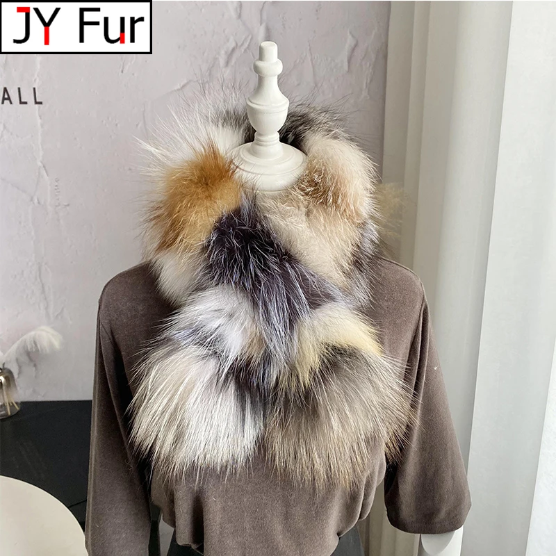 New 100% High End Real fox fur collar Woman luxury comfortable real fox fur scarf Lady Elegant real fox fur collar