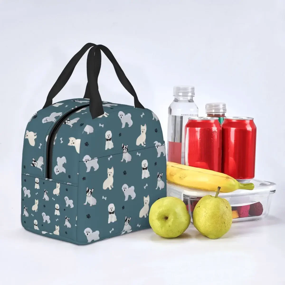 

Lunch Bags for Women French Bulldog Maltese Westie West Highland Terrier Thermal Cooler Portable School Lunch Box Food Storage