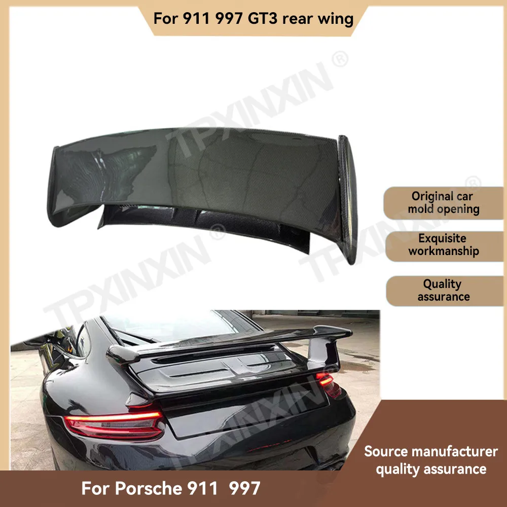 Carbon Fiber For Porsche 911 997 GT3 2019 2020 2021 2022 Rear Trunk Spoiler Installed On The Trunk Car parts Upgrade Appearance