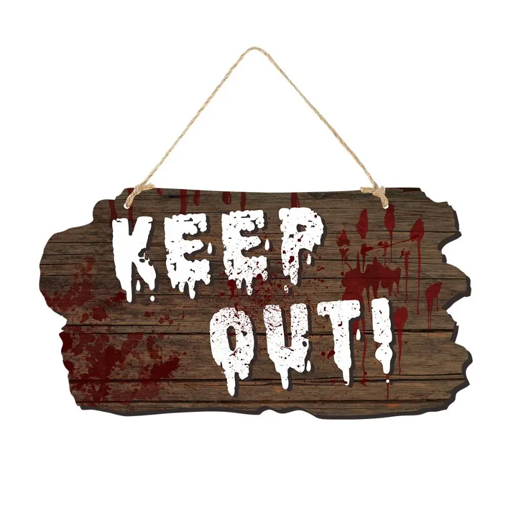 

Scary Halloween Blood Handprint Pendant Funny Festive Wooden Door Hanging Decoration Paper Blood Handprint Banner Ghost Festival