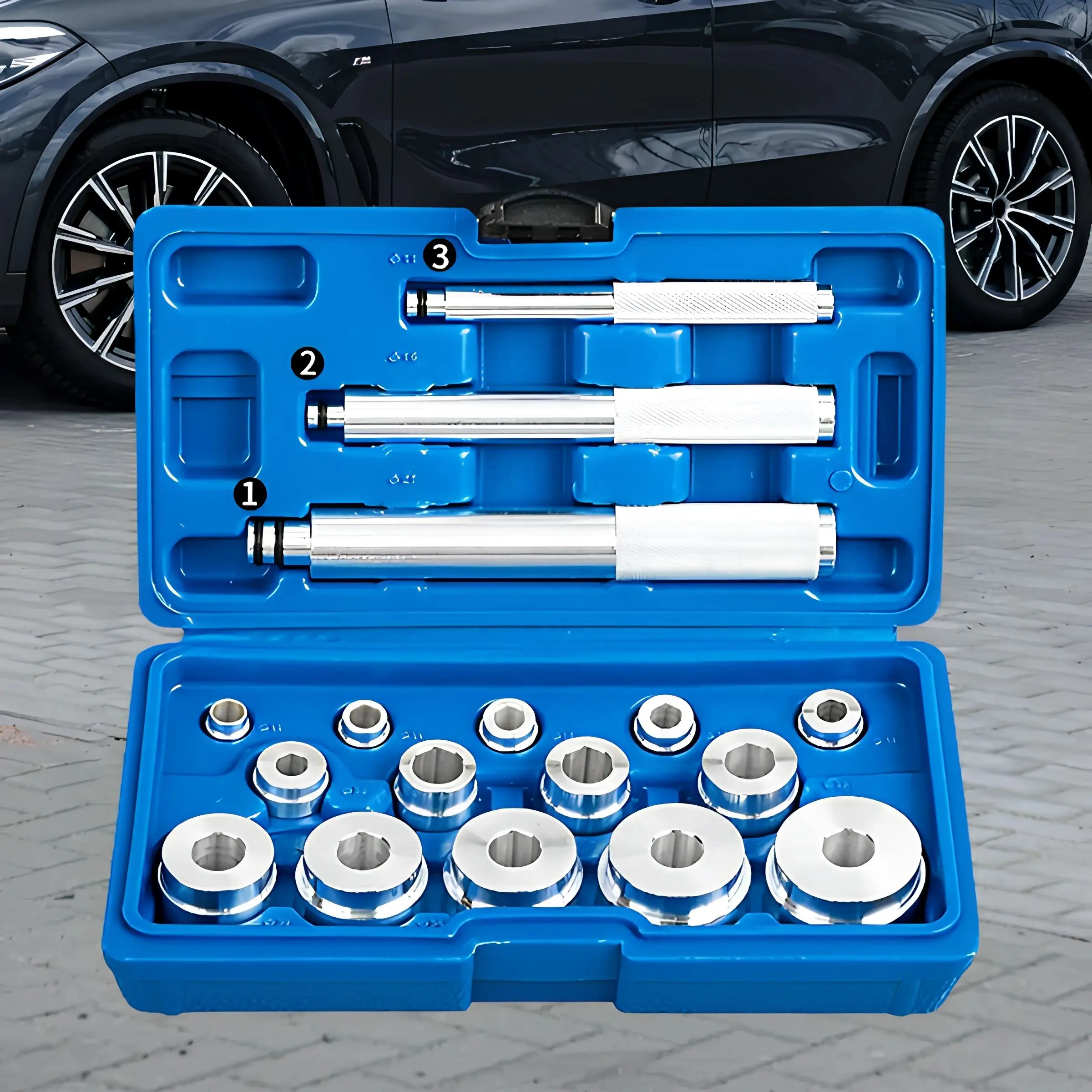 

17Pcs Universal Wheel Bearing Race & Seal Driver Set Aluminum Alloy Bushing Installation Press Tool Kit for Cars Motorcycles