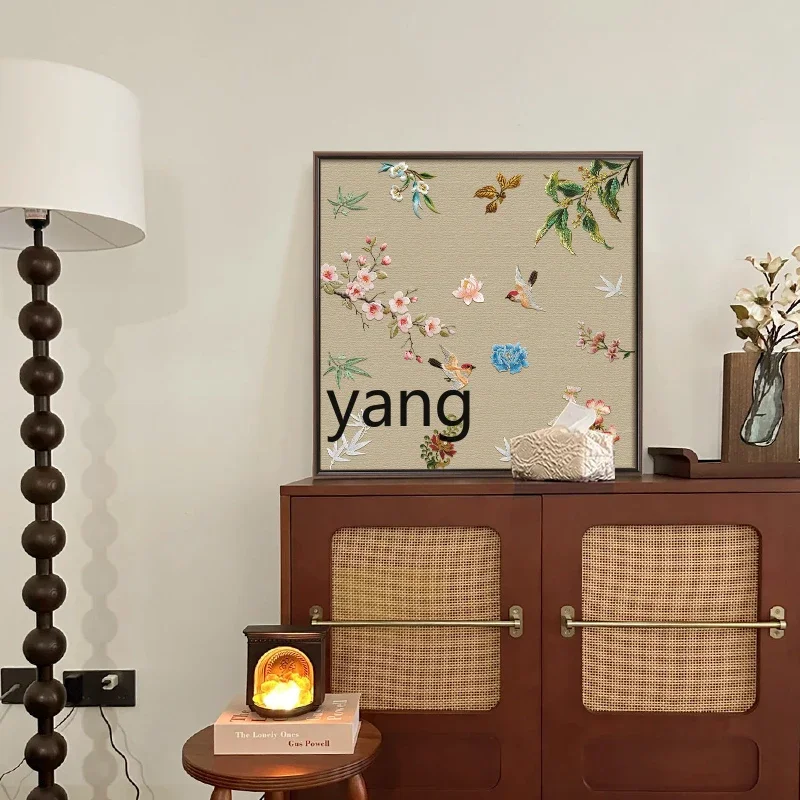 Lmm new Chinese Song Dynasty aesthetics living room decorative painting flower and bird sofa background wall hanging painting