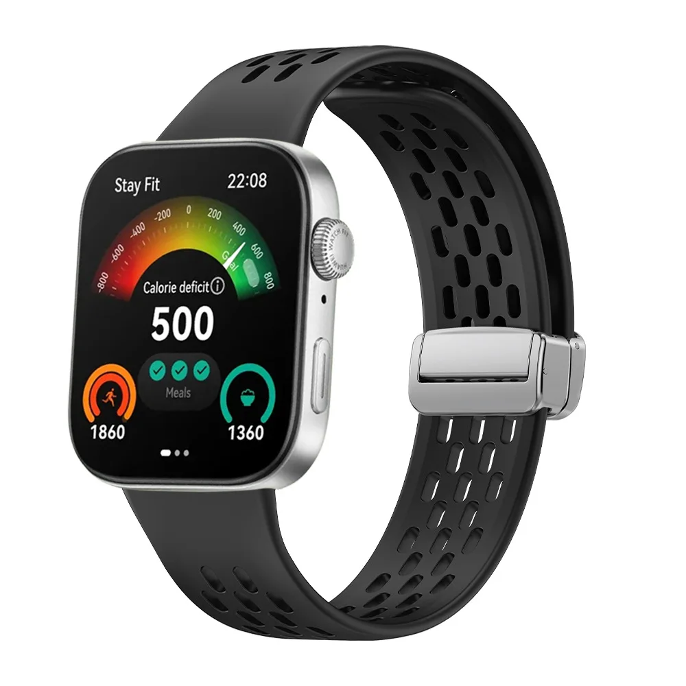 سوار سيليكون مغناطيسي لساعة هواويي ، مجوف ، سوار رياضي يسمح بمرور الهواء ، سوار ساعة لهواويي فيت 3 ، سوار معصم ملون