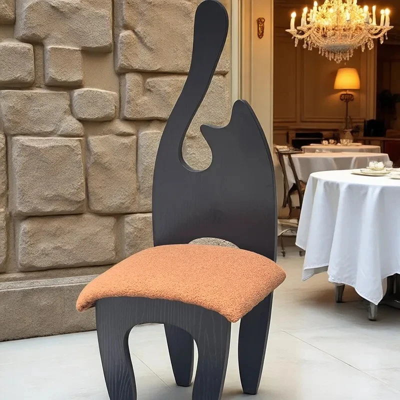 Solid wood retro homestay dining chair French retro cat chair medieval dining chair