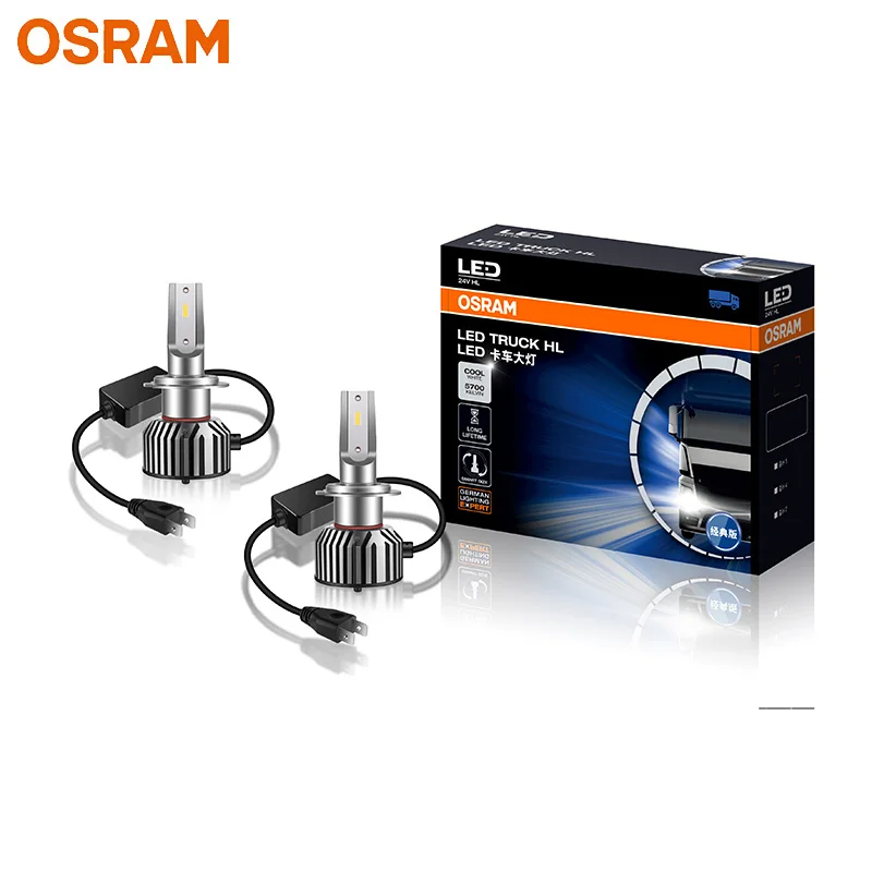 OSRAM 24V LED Truck HL Classic Head Light H7 28W 5700K Cool Bright White LED Auto High Low Beam Original Bulbs 82250CW, Pair