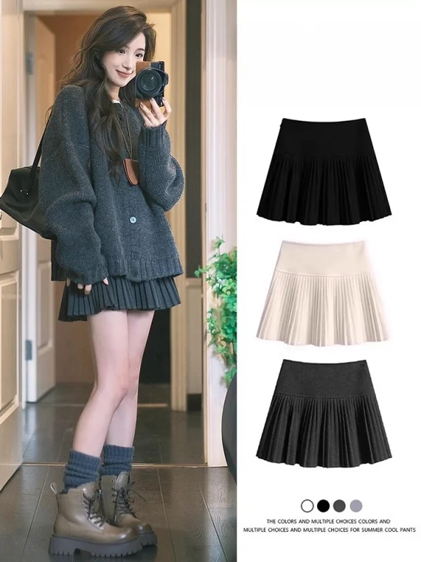 

Женская плиссированная юбка-аккордеон Deep ey, осень 2026, новая модель, маленький размер, А-силуэт, с высокой талией, повседневная короткая юбка
