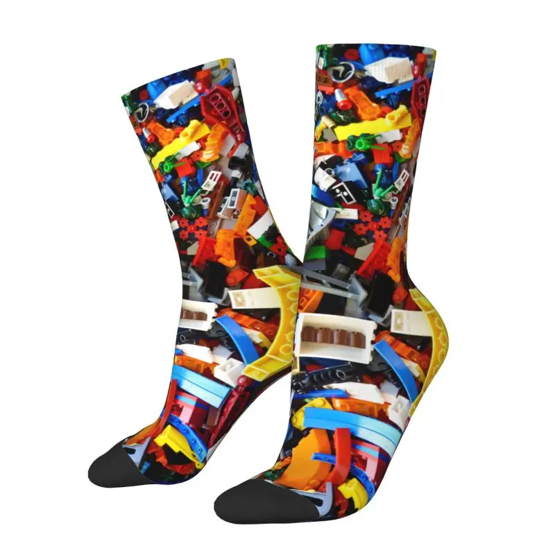 

Custom Building Blocks Pattern Men's Crew Socks Unisex Cool 3D Print Dress Socks