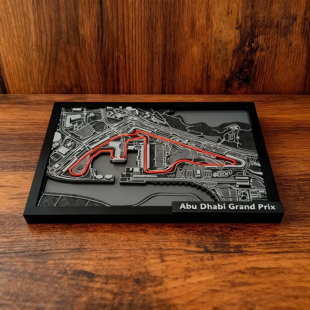 3D Printed Car Racing Track Miniature Model Detailed Scale Replica of Formula Circuit Collectible Desk Decor for Motorsport Fans