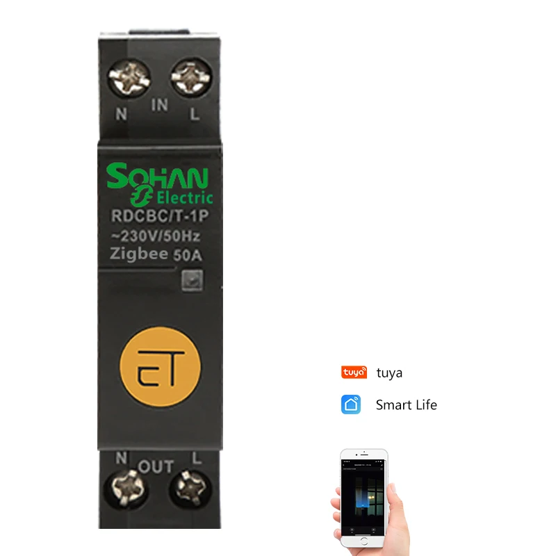 Smart Home Control Sohan tuya Remote control 1P 2P 4P zigbee smart circuit breaker 63A 230V MCB