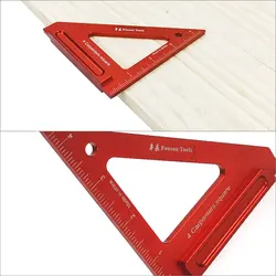 Carpenters Tools Aluminium 4 Inch Triangle Ruler 45/90 Degrees Angle Ruler speed square Marking Line Measuring Woodworking Tools