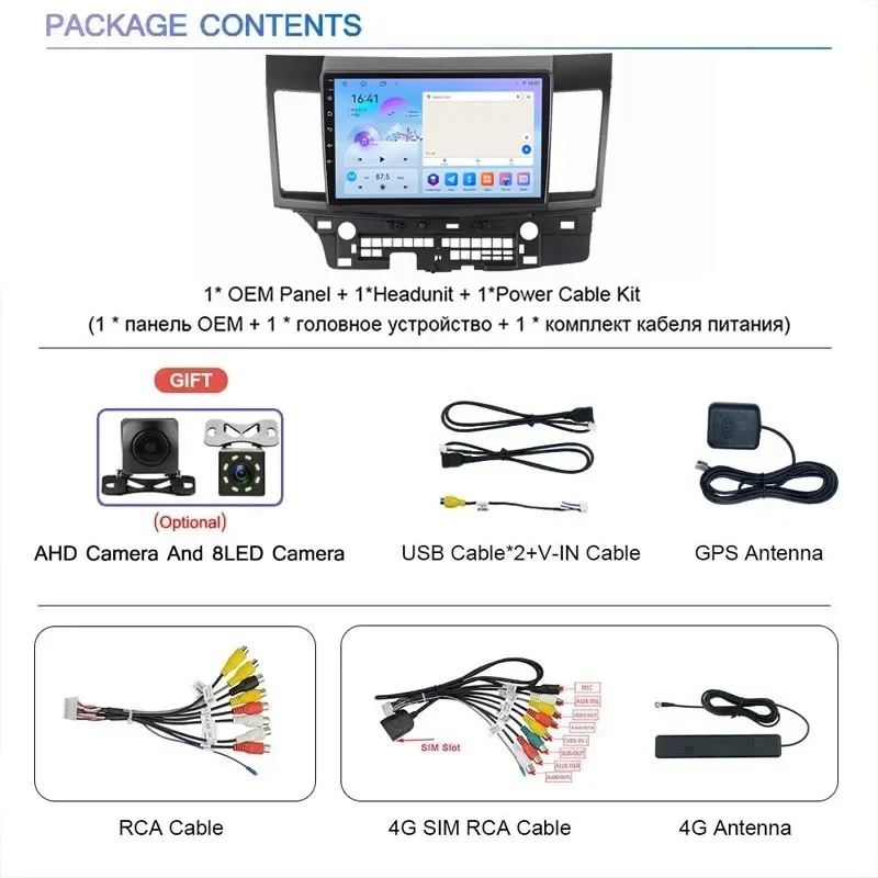 new Android Car Radio，Mitsubishi Lancer 2007 - 2015 Carplay Multimedia Player 2din Stereo Autoaudio Head Unit 9'' Navigation GPS