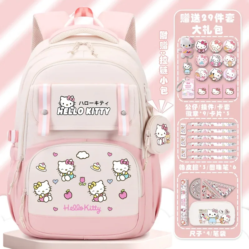 Sanrio New Hello Kitty Student Schoolbag Cartoon Cartoon Children's Lightweight Casual Backpack