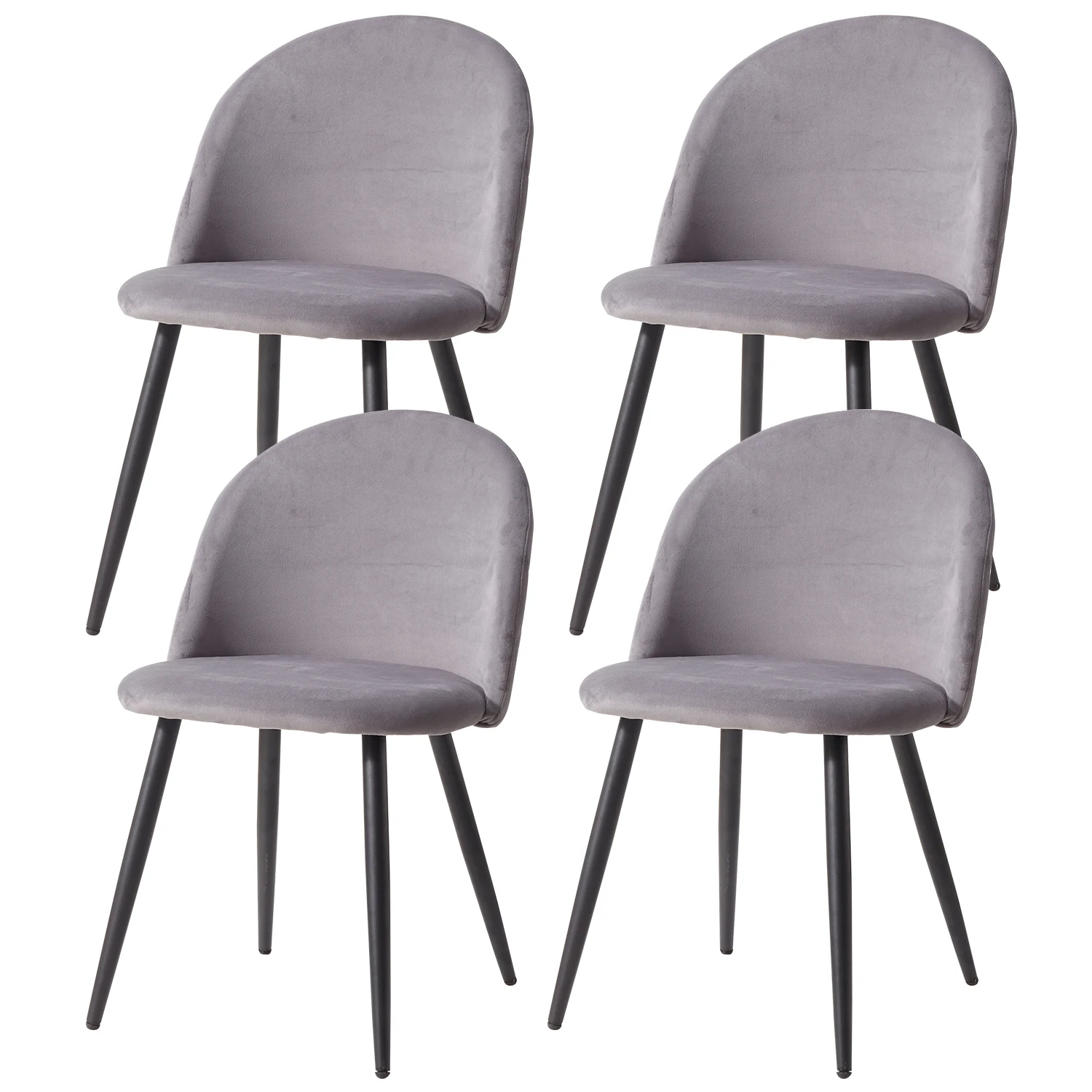 A Set of 4 Kitchen Nordic Dining Chairs Bedroom Velvet Dresser Party Modern Luxury Dining Chairs Design Unique Home Furniture