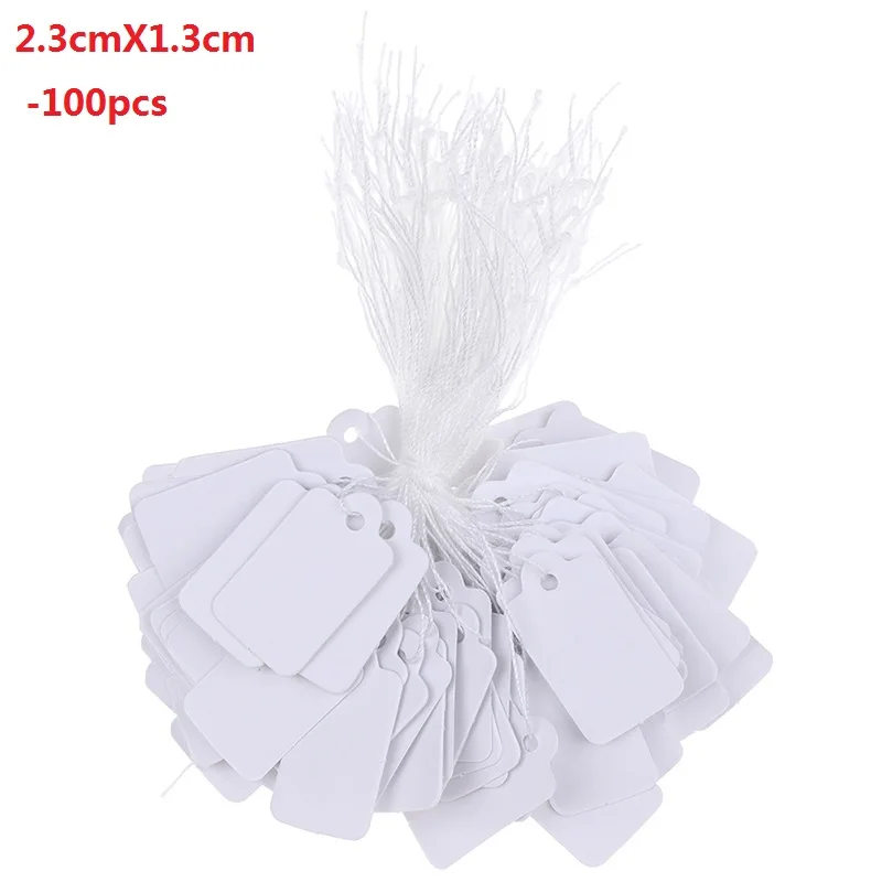 Merchandise Price Tags for Labeling Your Small Items 500/100 White Lanyard Tags for Product Display Merchandise