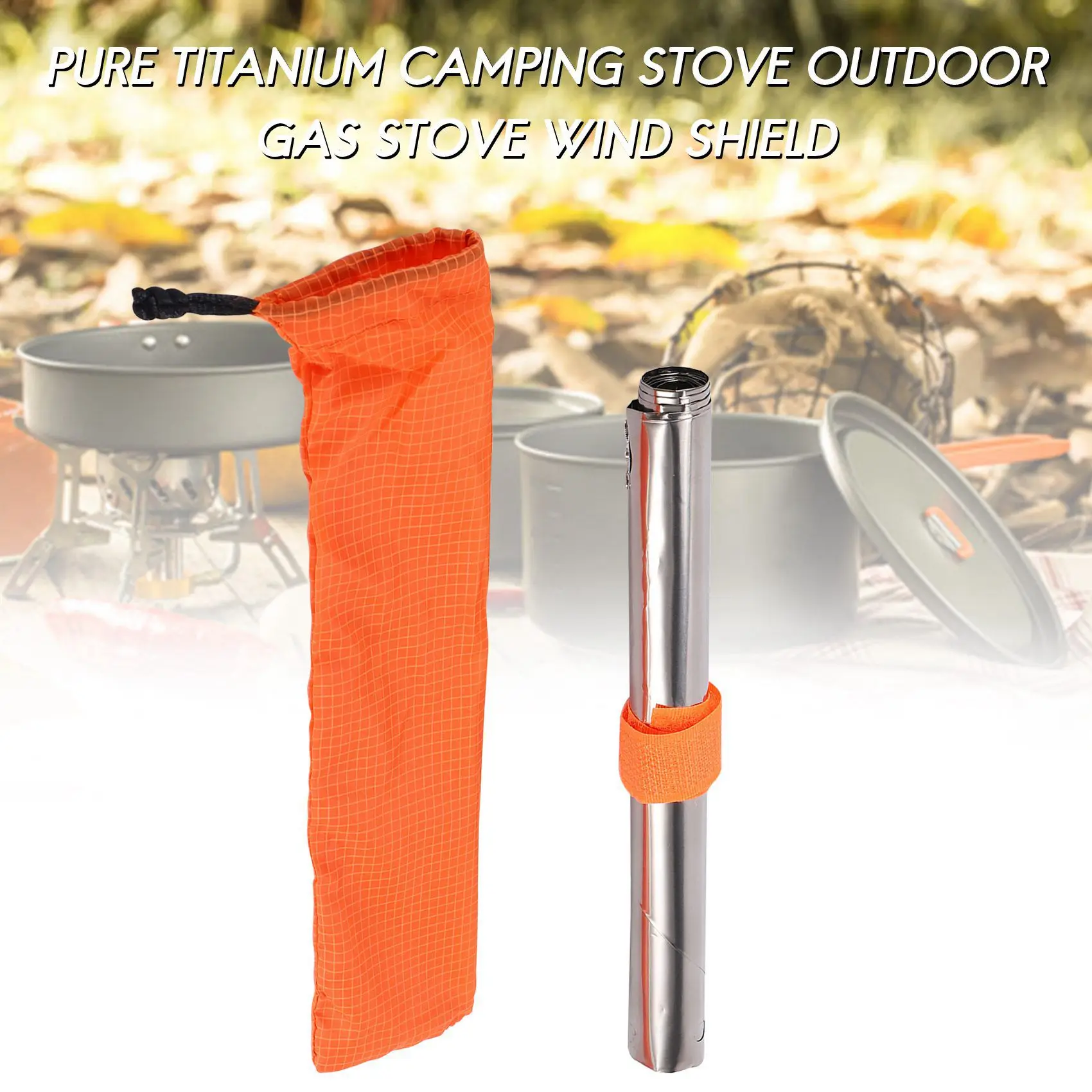 Pure Titanium Camping Stove Wind Shield Camping Stove Wind Screen Outdoor Gas Stove Windproof Windshield 19Cm