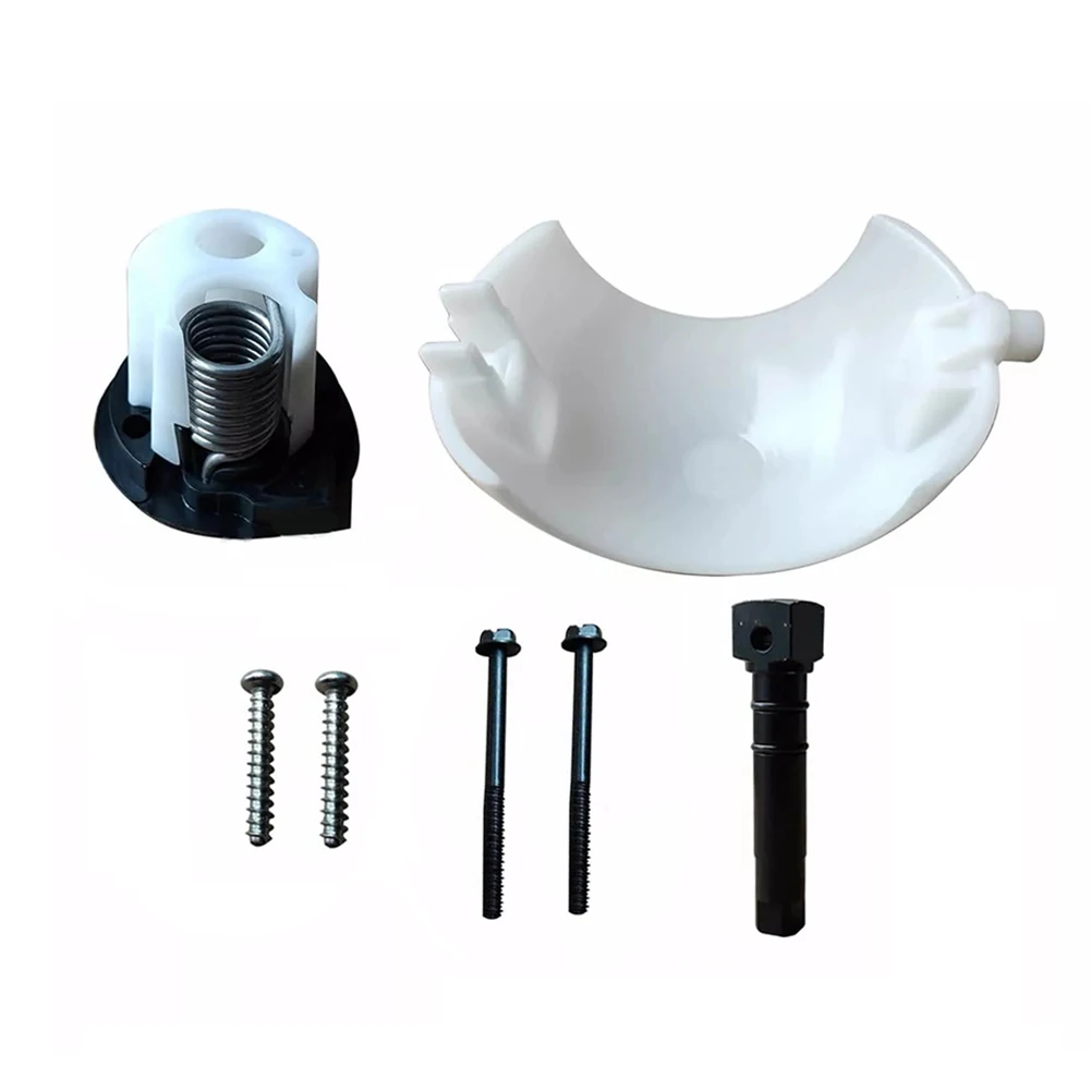 Foot Toilet Parts Flushing Shaft Kit Bathroom Repair Spring Cover White Rinse Ball Black End Cap Bolts Included