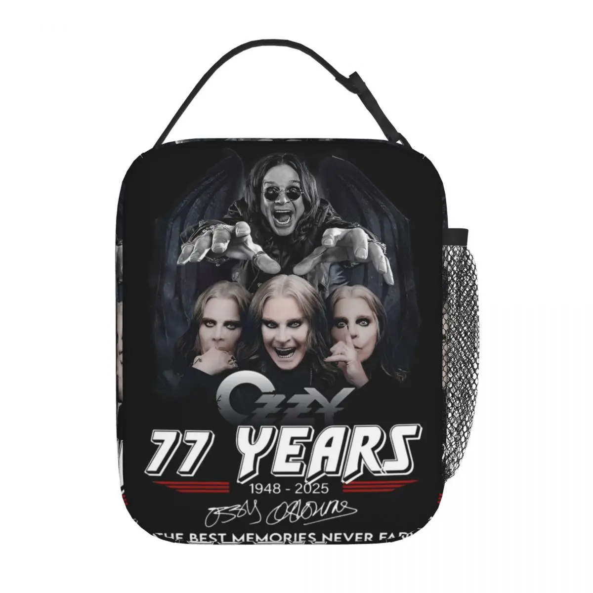 Ozzy Osbourne Rip 1948-2025 Merch Borsa per il pranzo isolata per picnic Borsa per la conservazione degli alimenti Borsa termica riutilizzabile Bento Box