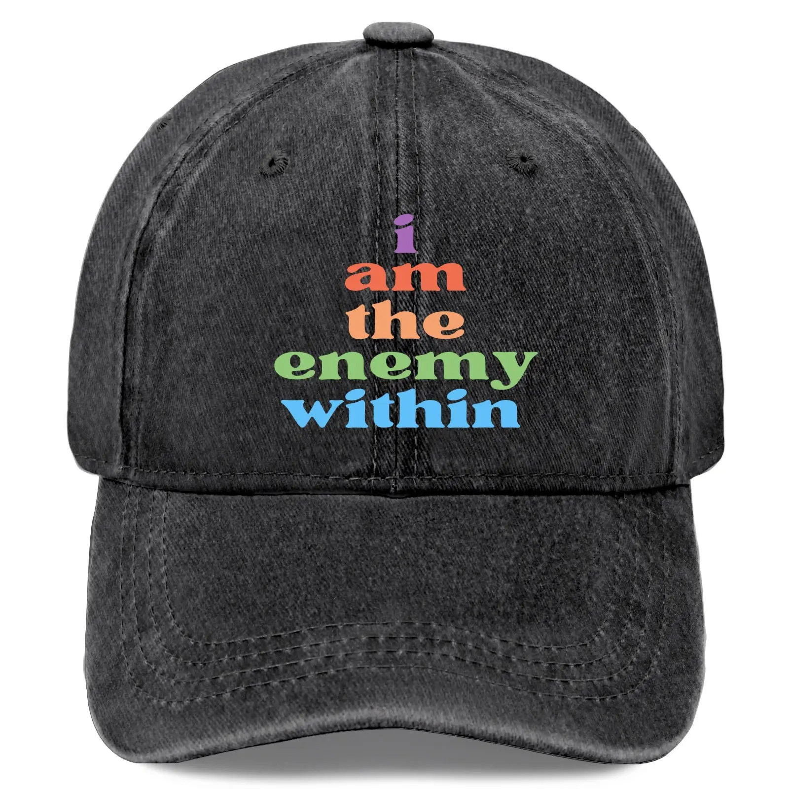 I Am the Man among the Enemies Hat Vintage Washed Baseball Cap Adjustable Dad Hat Crazy Humor