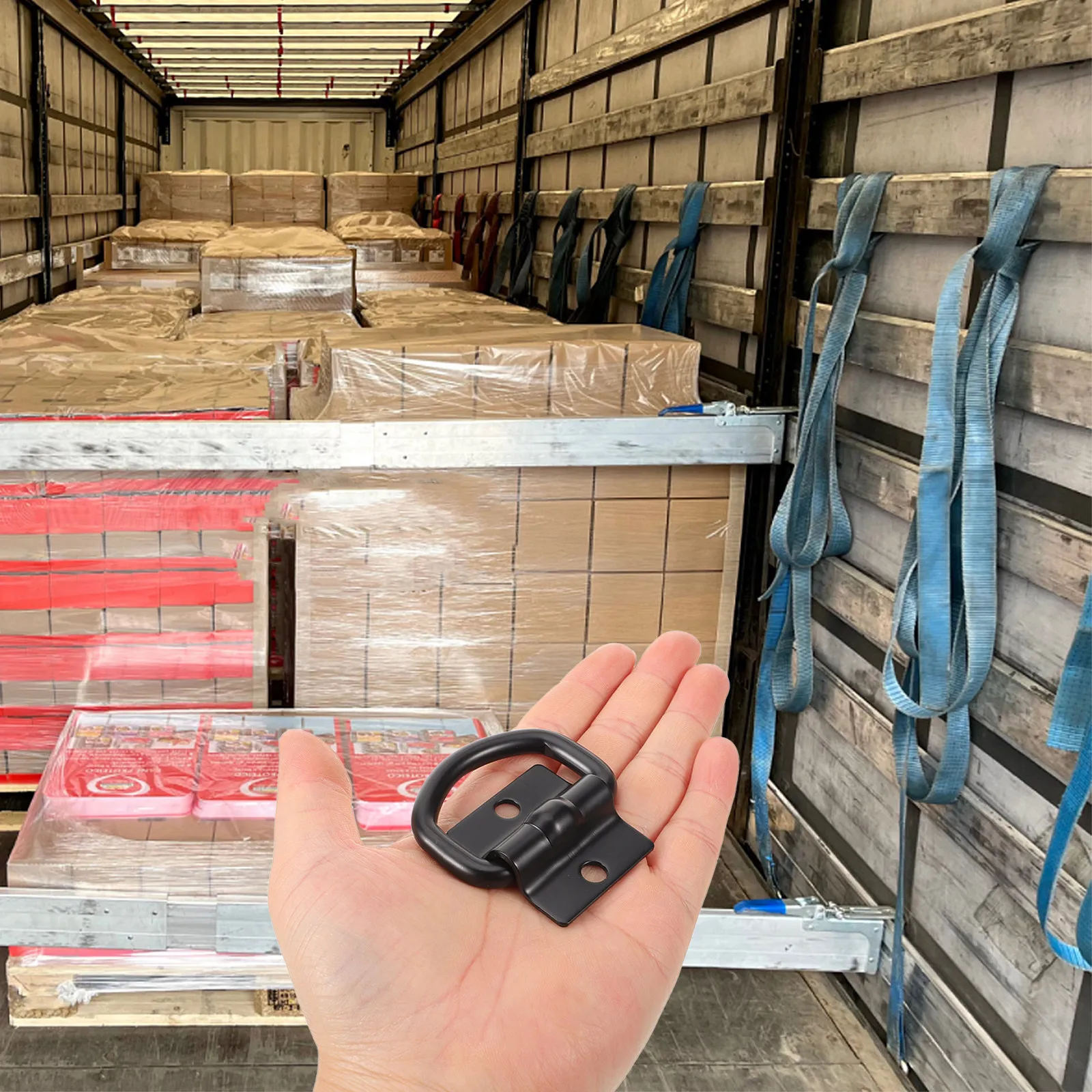 

2Pcs Truck Cargo Anchors Heavy Duty Metal Hooks Quick Installation for Trailer Tie Down Rings Lashing Rings Trailer Accessories