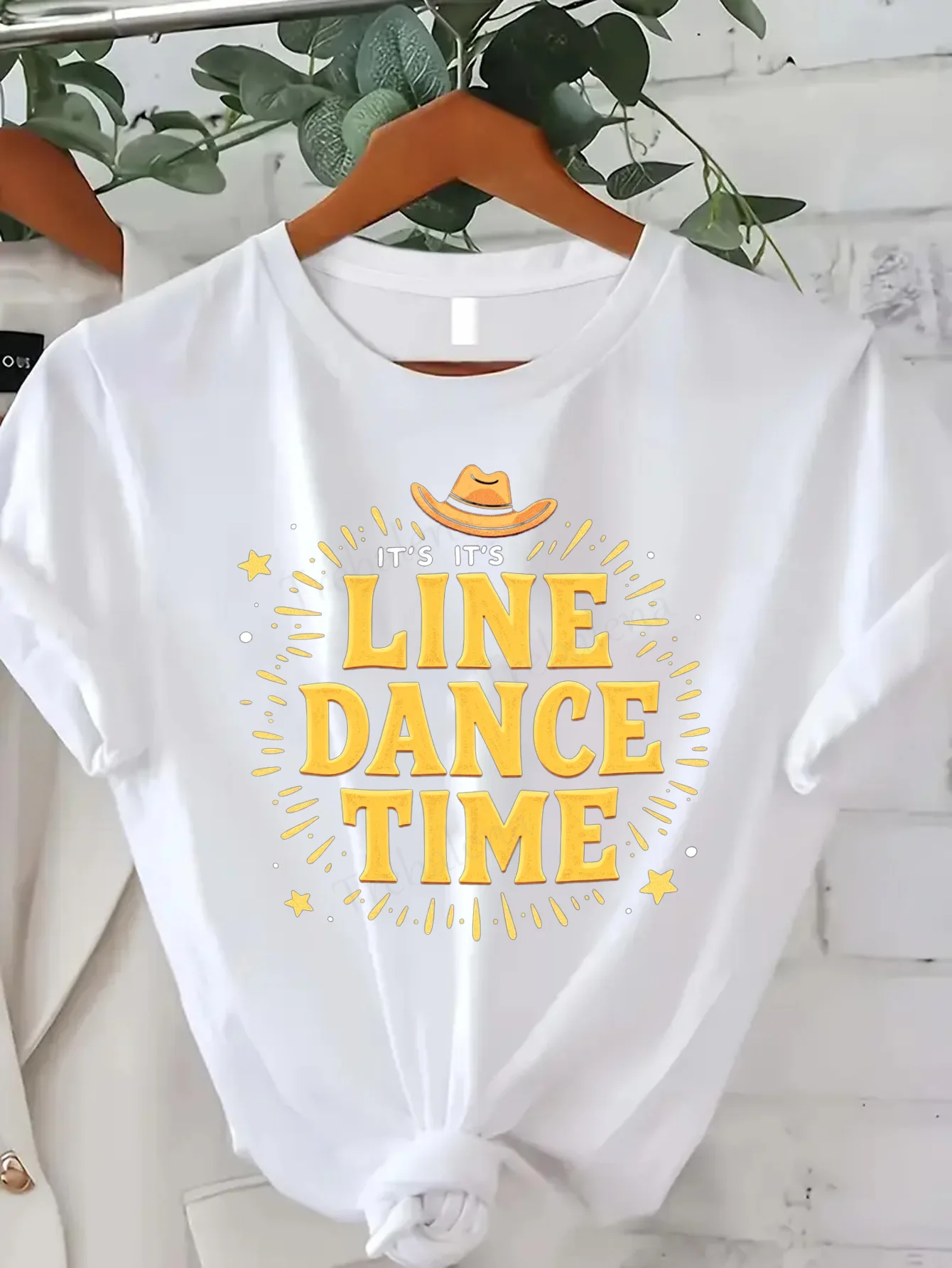 Camiseta de mujer Line Dance Time Camiseta - Estilo campestre divertido para mujer