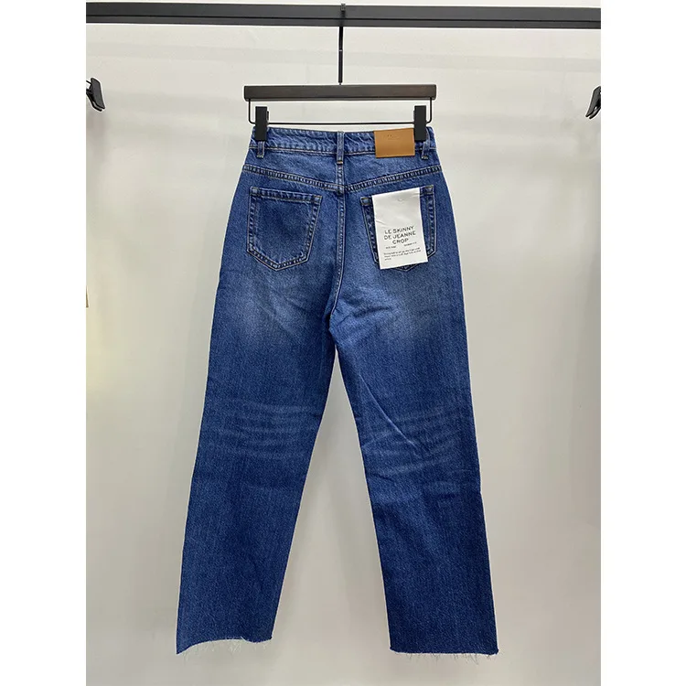 Women cotton denim pants 2024 new casual Commuter high straight leg jeans