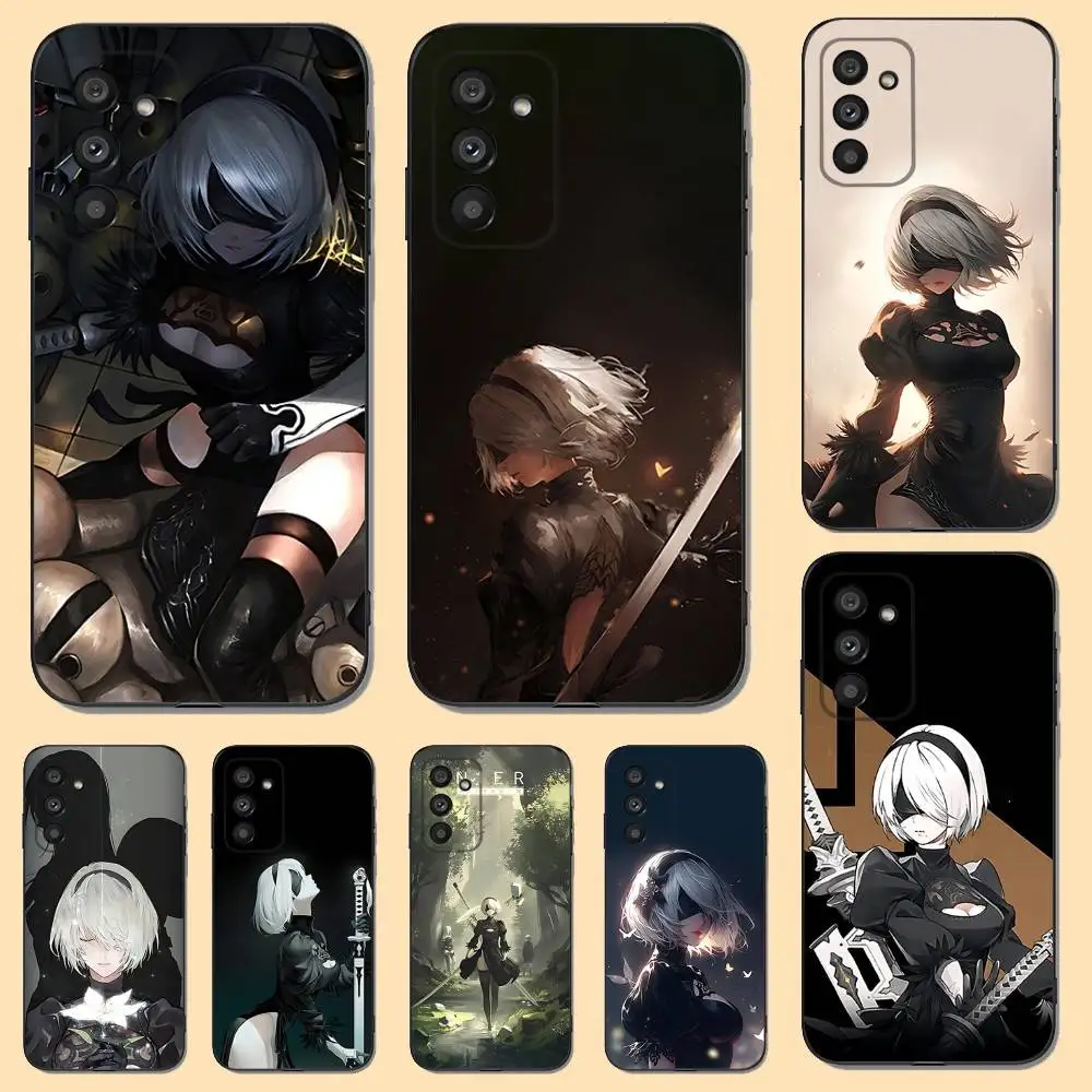 

N-Nier Anime A-Automata 2b Phone Case For Samsung S 25,24,23,22,30,21,10,9,Ultra,Plus,Lite,FE,4,5 G Soft Black Case