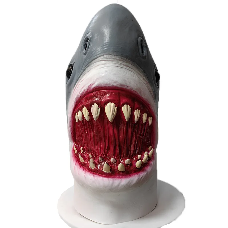 Megalodon Shark Mask Halloween Scary Great White Shark Costume Party Prop