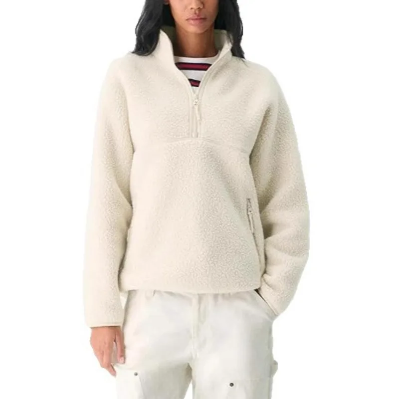 

Модная повседневная флисовая толстовка женская с карманом на молнии мягкий пушистый теплый пуловер топ