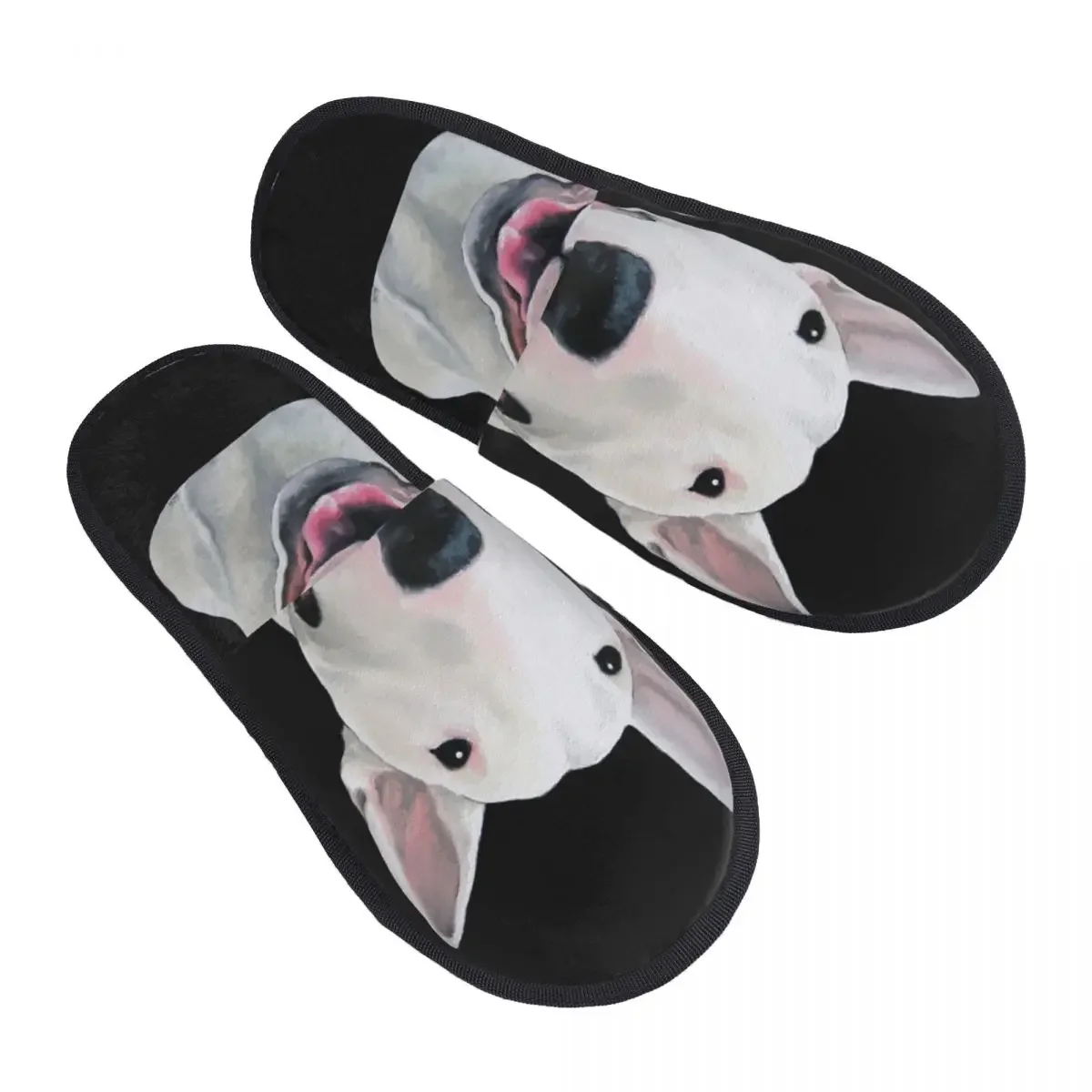 Personalized Bull Terrier House Slippers Women Comfy Memory Foam Funny Print Dog Puppy Slip On Hotel Slipper Shoes