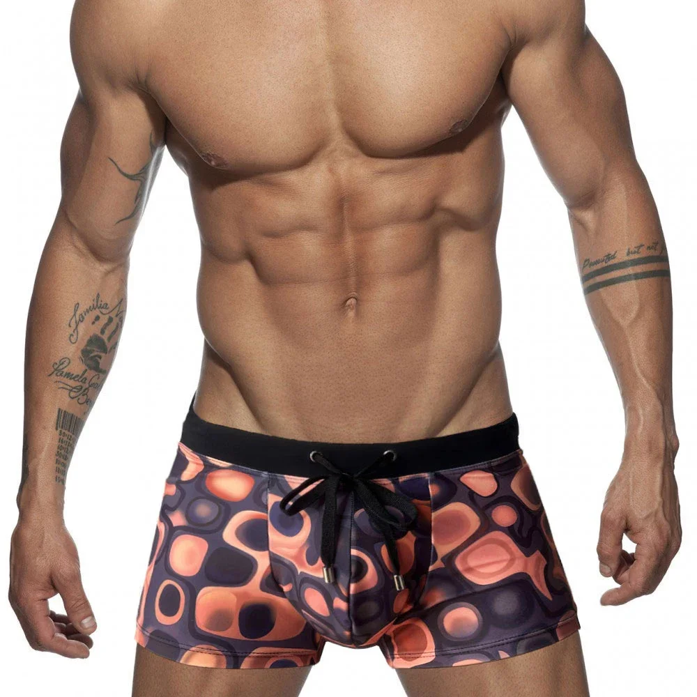 

Brand Swim Trunk Men Sexy Boxer Shorts Surfing and Beach Sports Men's Swimming Pants Swimsuit Swimwear