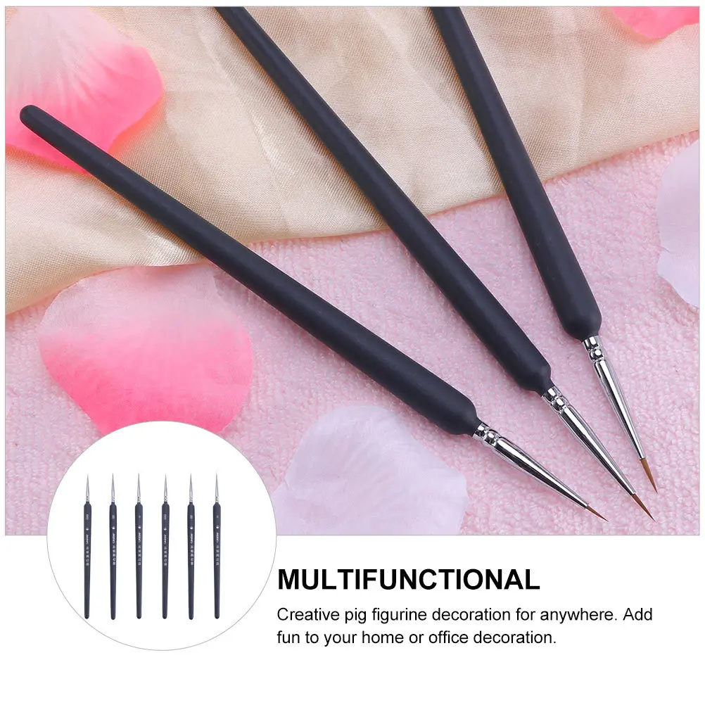 مجموعة فرش رسم احترافية دقيقة مكونة من 6 قطع، قلم رسم للفنانين للألوان المائية والزيتية والأكريليك وفرشاة الطلاء الدقيقة #4