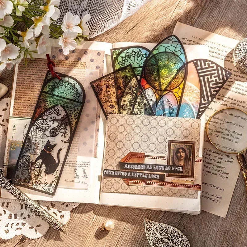 6 قطعة كتيب الكتاب يمكن كتابة رسالة سجل القصاصات الإبداعية صفحة الإشارات المرجعية القط الأدبية حامل لوازم 118*45 مللي متر