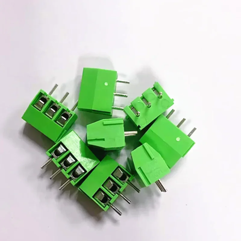 50pcs  KF350 2p 3p screw type terminal block copper PCB connector 3.5MM spacing 2P/3P splicing green